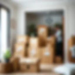 A beautifully organized packing process with boxes labeled and ready for moving.