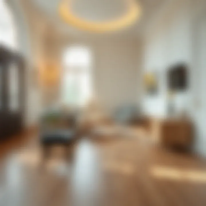 Illustration of new parquet installation over existing flooring