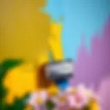 Vibrant oil paint application on a wall