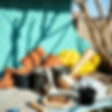 Paint drying in a cool, shaded area