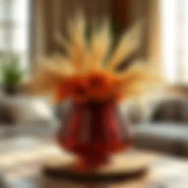 Elegant pampas vase centerpiece showcasing natural beauty