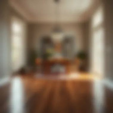 Creative interior space with beautifully painted wooden floors