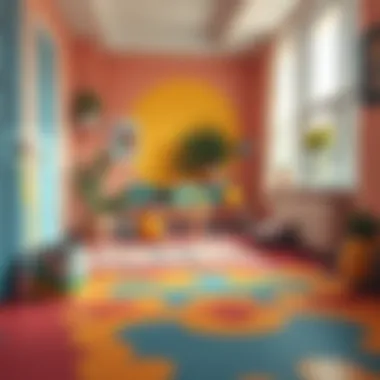 Visual inspiration of a vibrant DIY project featuring floor paint