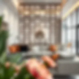 Elegant room divider in a modern living space