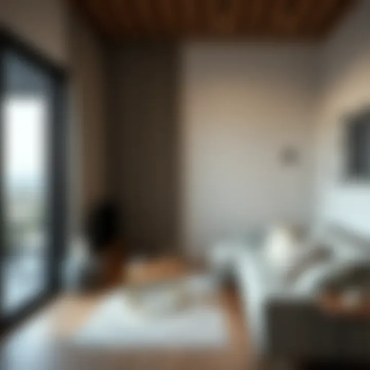 Stylish indoor space with balcony view