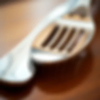 Shiny silverware reflecting light