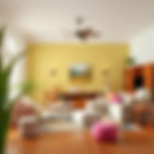 Bright living room featuring popular wall paint colors