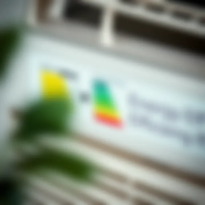 Energy efficiency rating label on an air conditioner