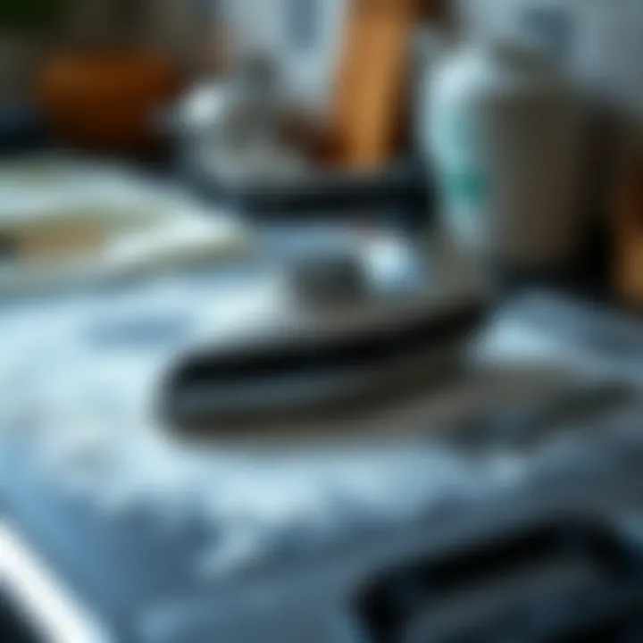 Well-prepared surface before cleaning stove iron