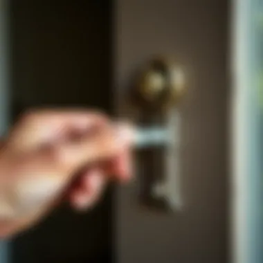 Reassembling a door handle after maintenance