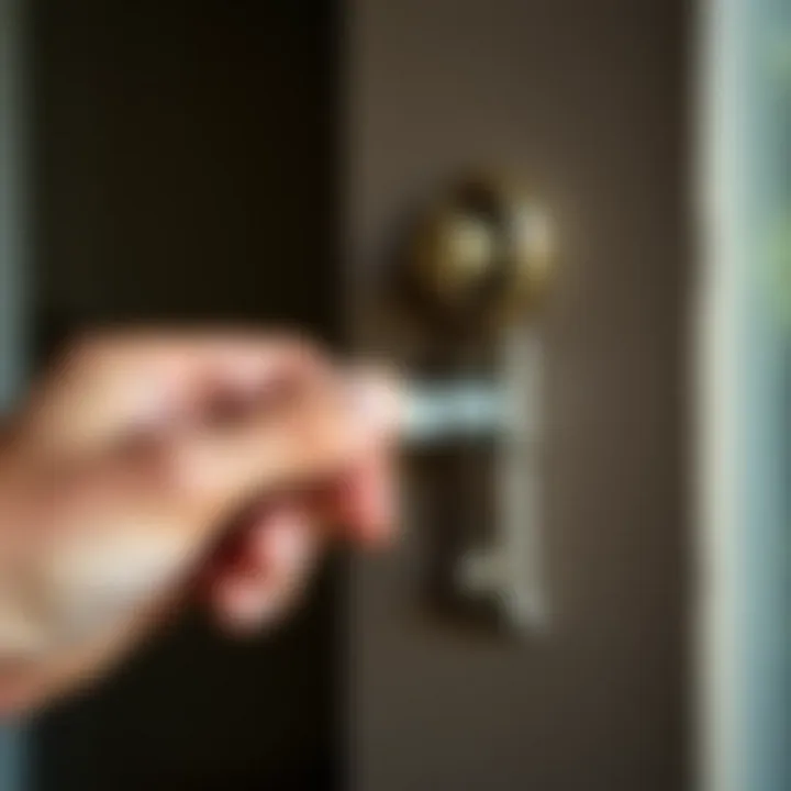 Reassembling a door handle after maintenance