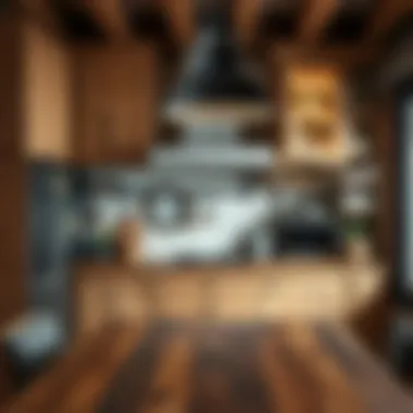 Rustic kitchen adorned with wooden accents