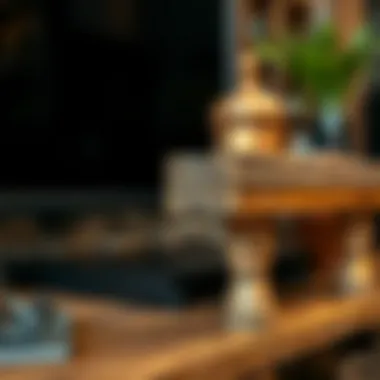 Detailed close-up of the craftsmanship on a rustic TV stand