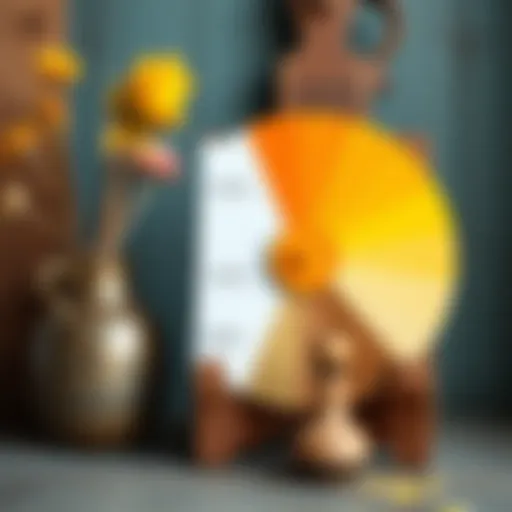 Color Wheel: Yellow and Brown Combination Color wheel showing yellow and brown mix