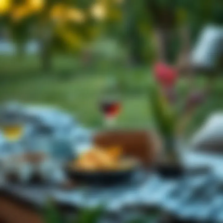 Beautiful Outdoor Picnic Setup A scenic outdoor setup for a delightful picnic