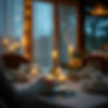 A romantic candlelight dinner setup