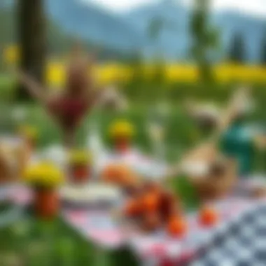 A scenic picnic arrangement in nature