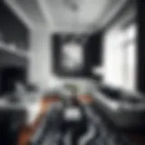 Elegant black and white interior design showcasing harmony between colors