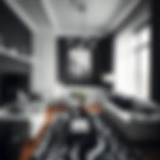 Elegant black and white interior design showcasing harmony between colors