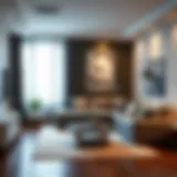 Stylish small living room with modern sofa set