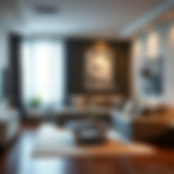 Stylish small living room with modern sofa set