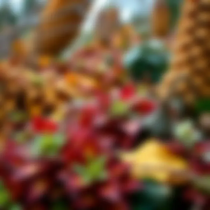 Vibrant autumn foliage showcasing various plant species