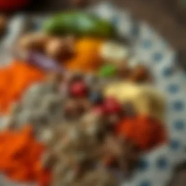 Essential Spices for Quality Pickles Selection of various spices used in pickle making laid out artistically