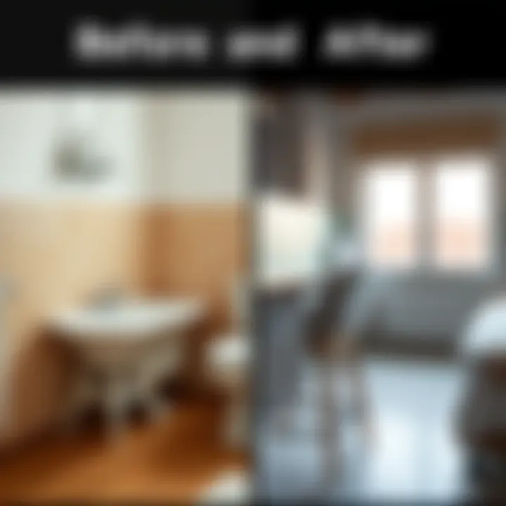 Before and after stain removal results