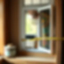 Measuring the window frame for accurate fit