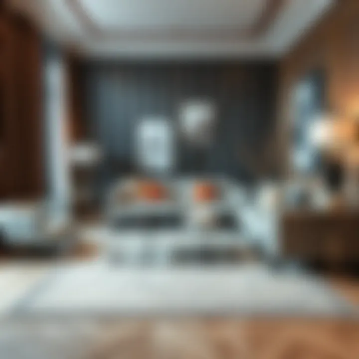 Elegant living room with a stylish rug