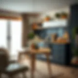 Stylish small kitchen table with decorative elements