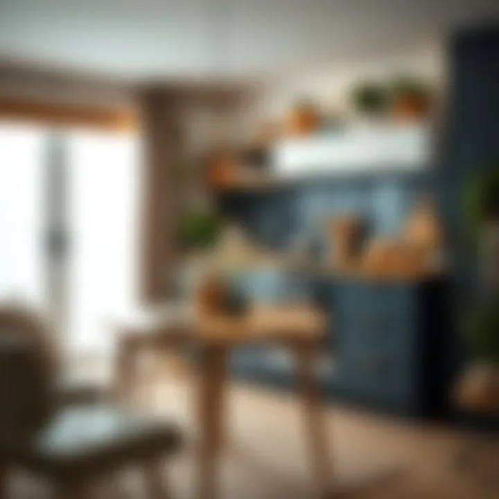 Stylish small kitchen table with decorative elements