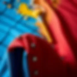 Demonstration of water-based paint on fabric