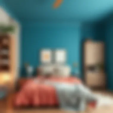 Before and after of a room transformed with suntalam paint