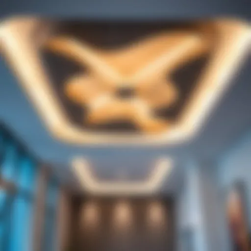 Elegant suspended ceiling design showcasing innovative height variations