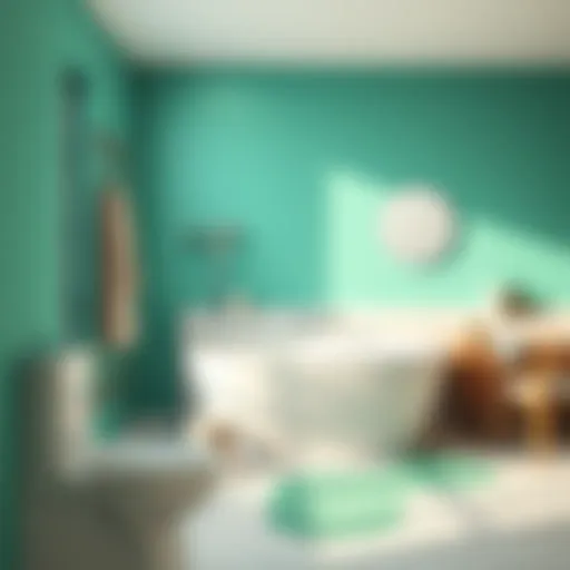 Water-Resistant Wall Paint in Modern Design Vibrant water-resistant wall paint applied in a modern bathroom setting