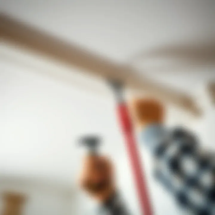 DIY installation of ceiling moldings with tools