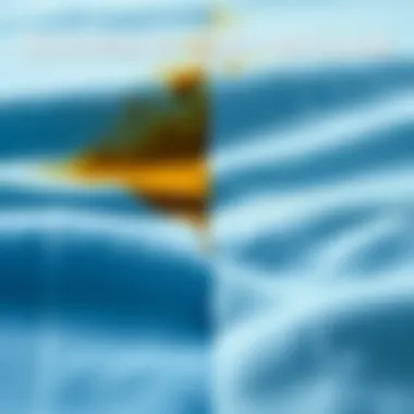 Before and after comparison of cleaned fabric