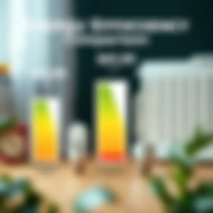 An illustration comparing energy efficiency ratings of different termosifons.