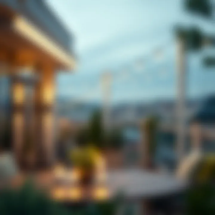 Elegant lighting enhancing the terrace ambiance