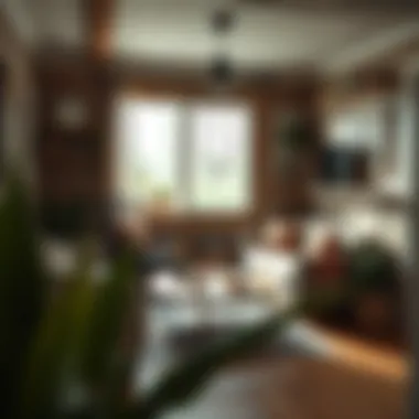 Cozy Living Area in a Tiny House Cozy and stylish tiny house living space with natural lighting