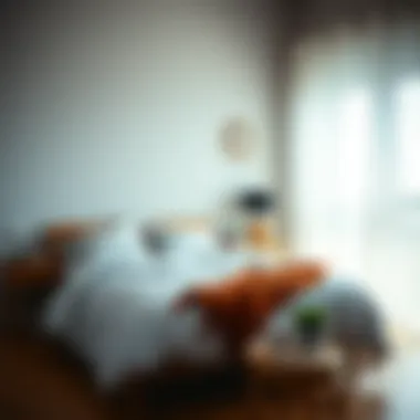 A clean bedroom showcasing dust-free bedding