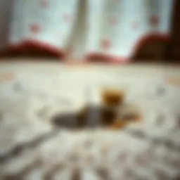 Close-up of Turkish coffee stain on a carpet