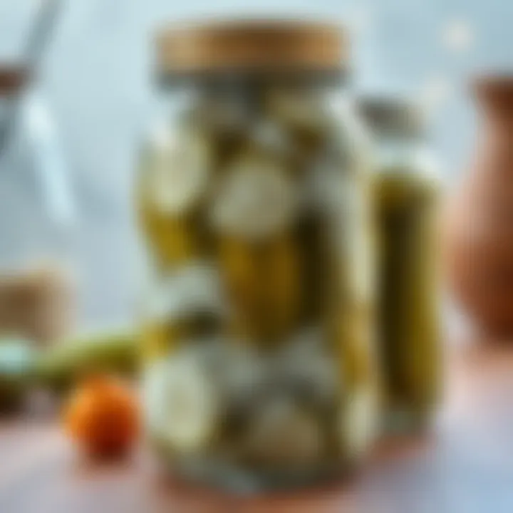 Cloudiness in Pickles Explained Visual representation of a cloudy jar of pickles indicating fermentation issues