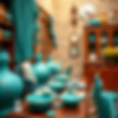 Artistic display of turquoise and its matching colors