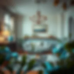 Elegant interior featuring turquoise blue accents