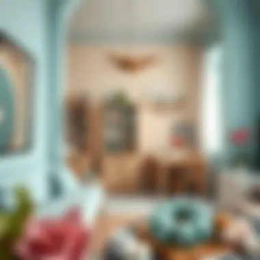 Harmonious color combination of turquoise and cream