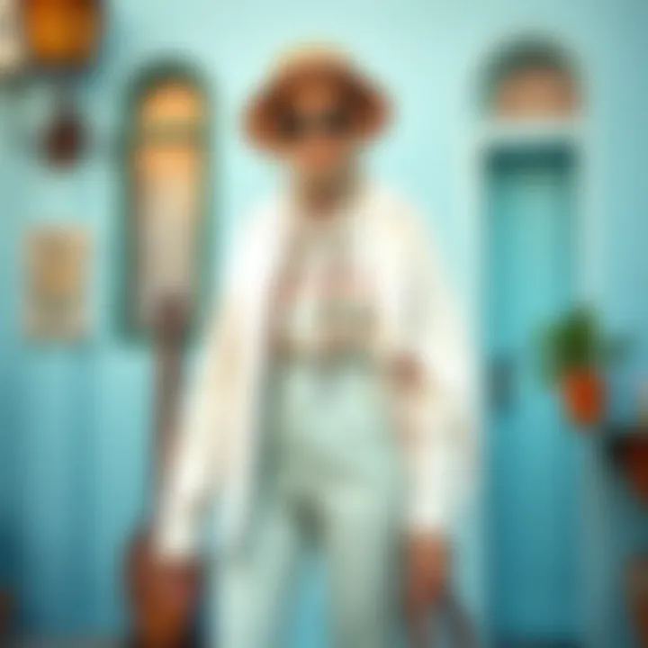 Fashion outfit combining turquoise with harmonious shades