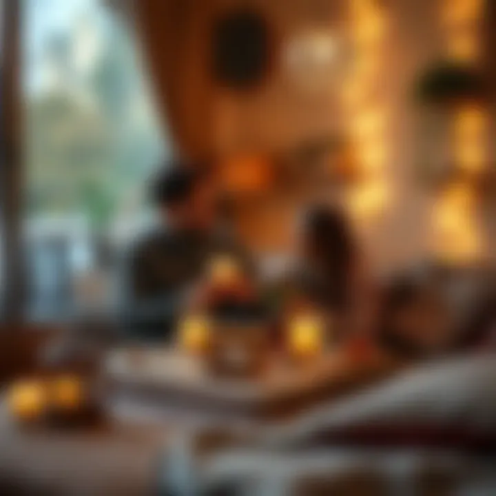 A virtual date setup with cozy ambiance