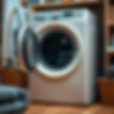 Measuring the dimensions of a washing machine